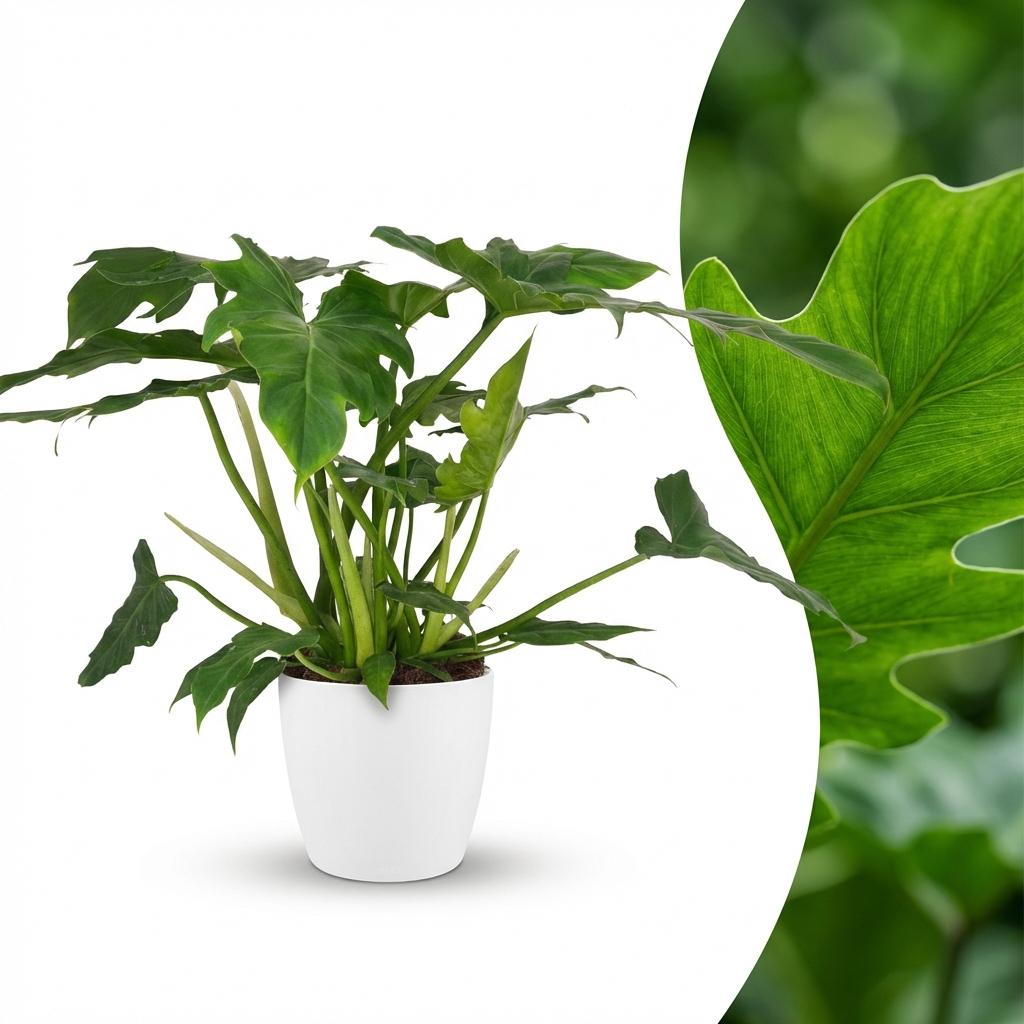 🌿 Philodendron ‘Lacerum’ | Tropische Blikvanger met Witte Pot