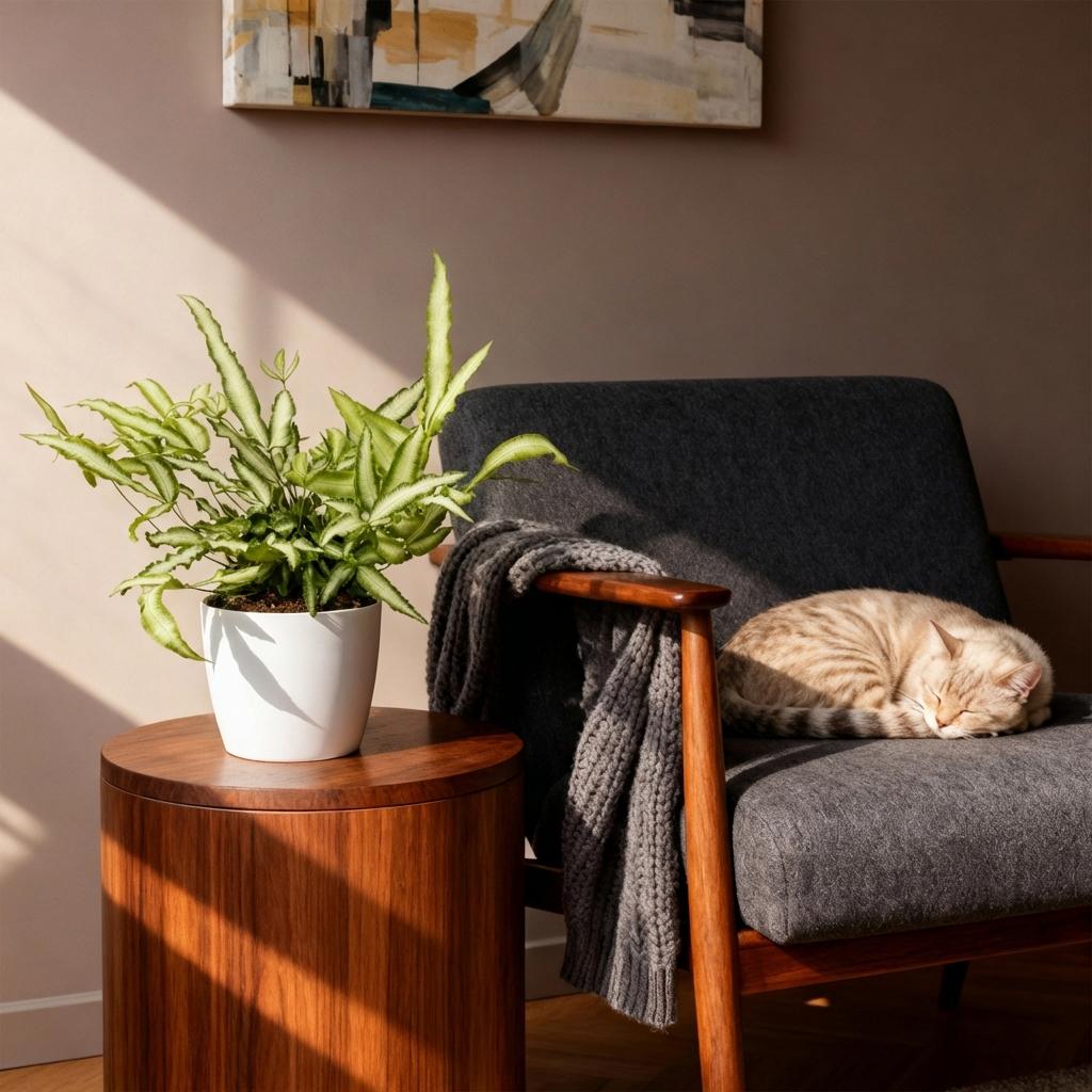 🌿 Pteris Albolineata | Diervriendelijke Lintvaren met Witte Pot (2 stuks)