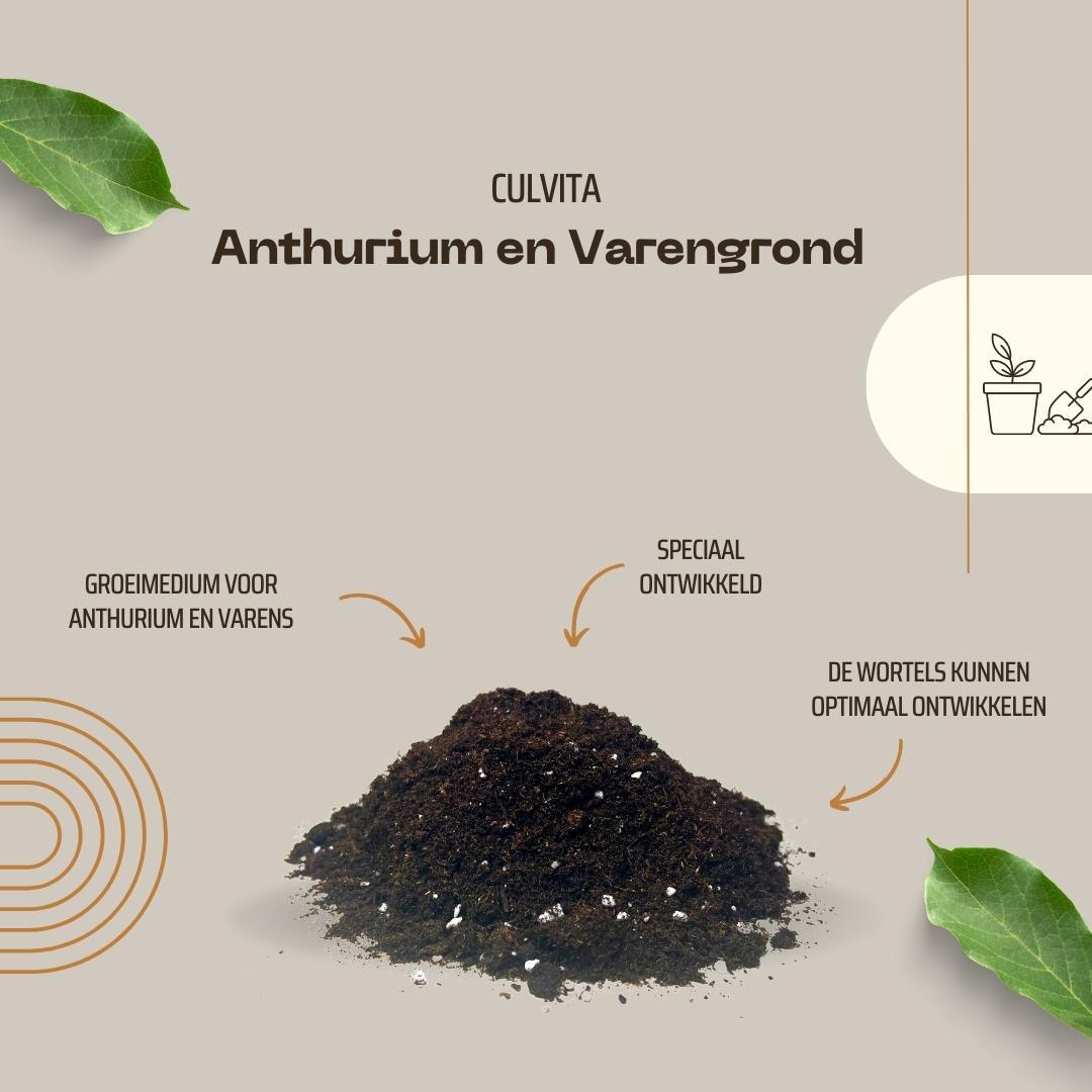 🌿 Culvita Anthurium & Varengrond 5L | Speciaal voor Anthurium en Varens