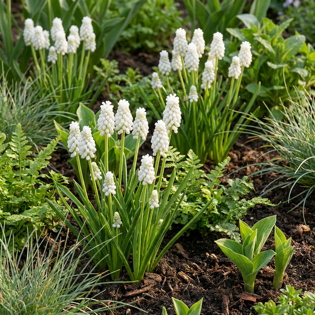 🤍 Muscari White Magic – Witte druifhyacint (400 stuks)