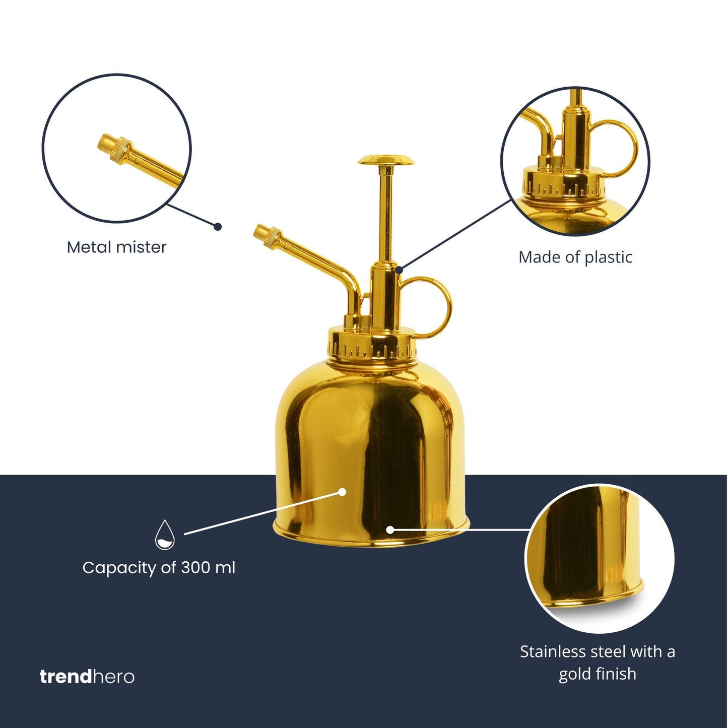Plantenspuit 💧 | Goud RVS – 300 ml