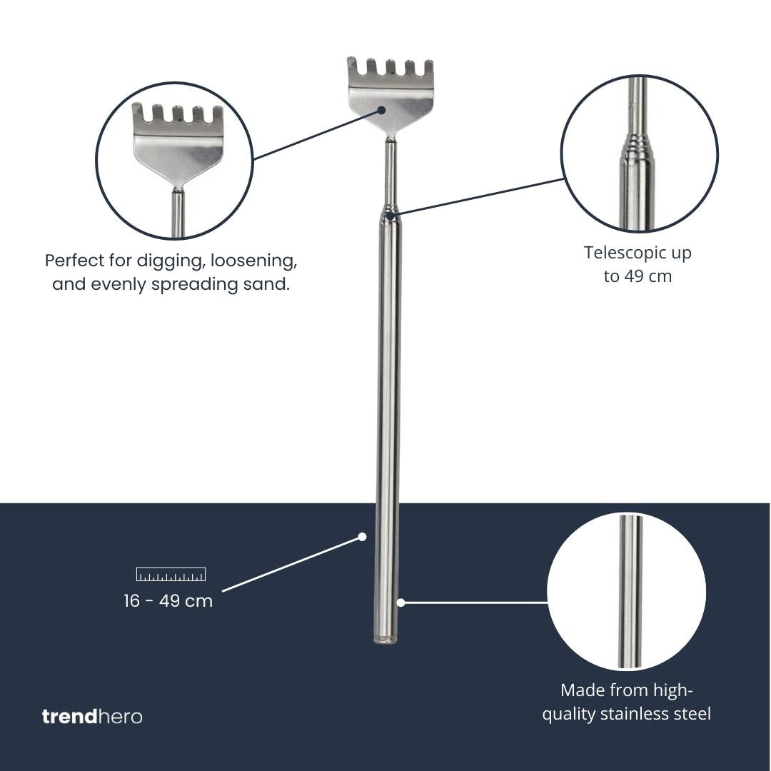 Terrarium Tool ✨ | Hark – 16–49 cm – Telescopisch RVS – Duurzaam & Praktisch