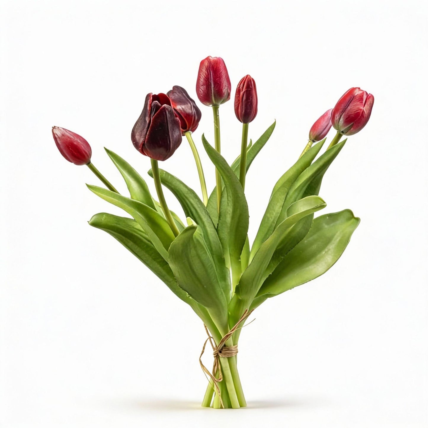 🌷 Diep Rood – Real Touch Kunsttulpen (42 cm)