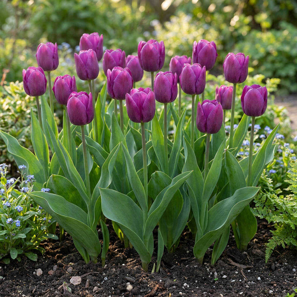 💜 Tulipa Triumph Purple – Paarse triomftulp (120 stuks)