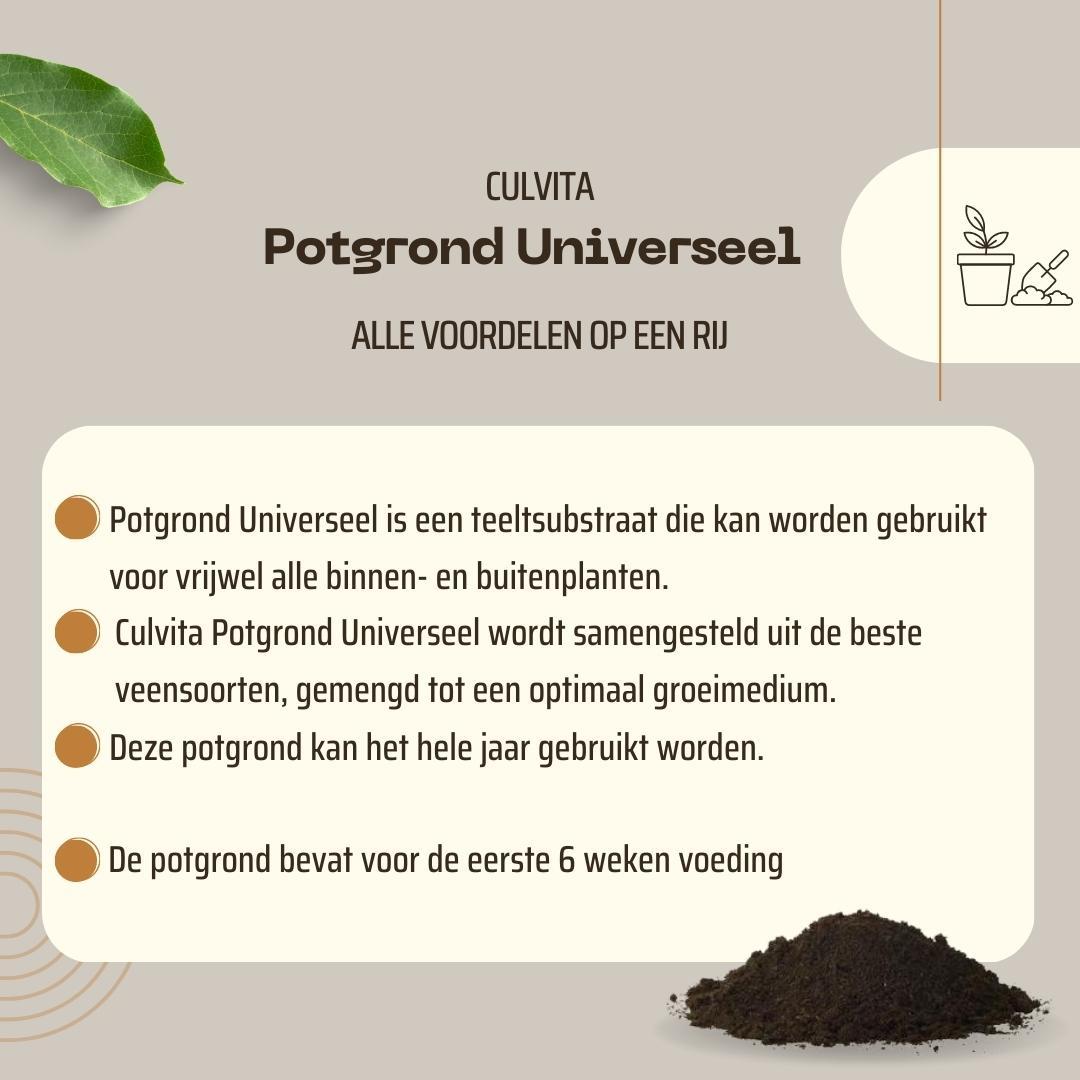 🌱 Culvita Universele Potgrond 40L | 2 Maanden Plantenvoeding