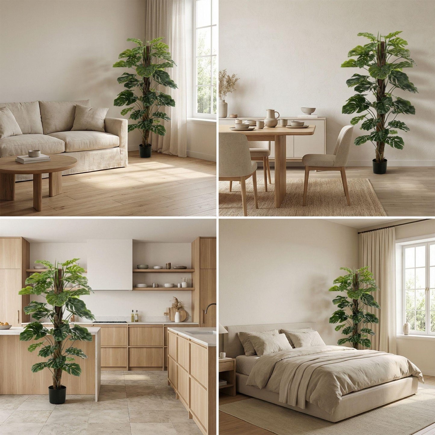 🌿 Kunst Monstera op Mosstok – Tropische Kunstplant